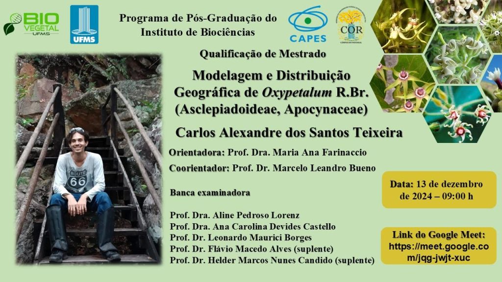 Qualificação de Mestrado Modelagem e Distribuição Geográfica de